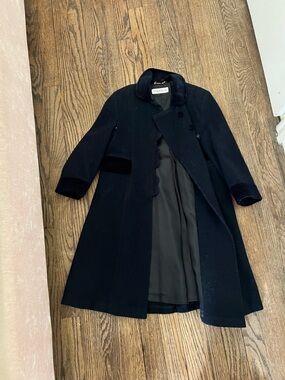 Saks Fifth Avenue Navy Blue Girls Wool Coat